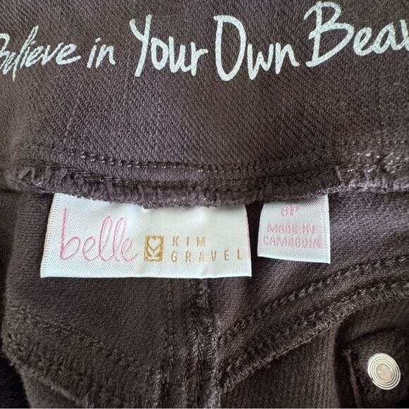 Belle by Kim Gavel Brown Legging Pockets Cotton Stretch Pants Size 8P - Picture 8 of 12